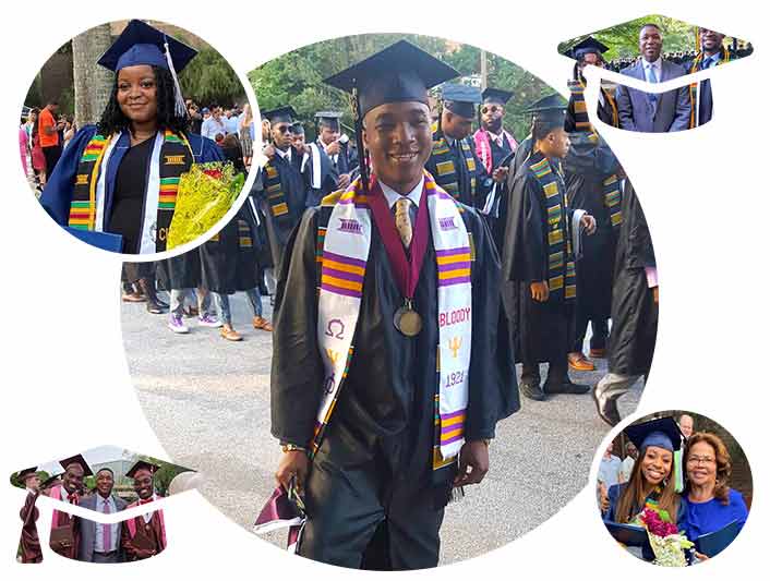 happy college students